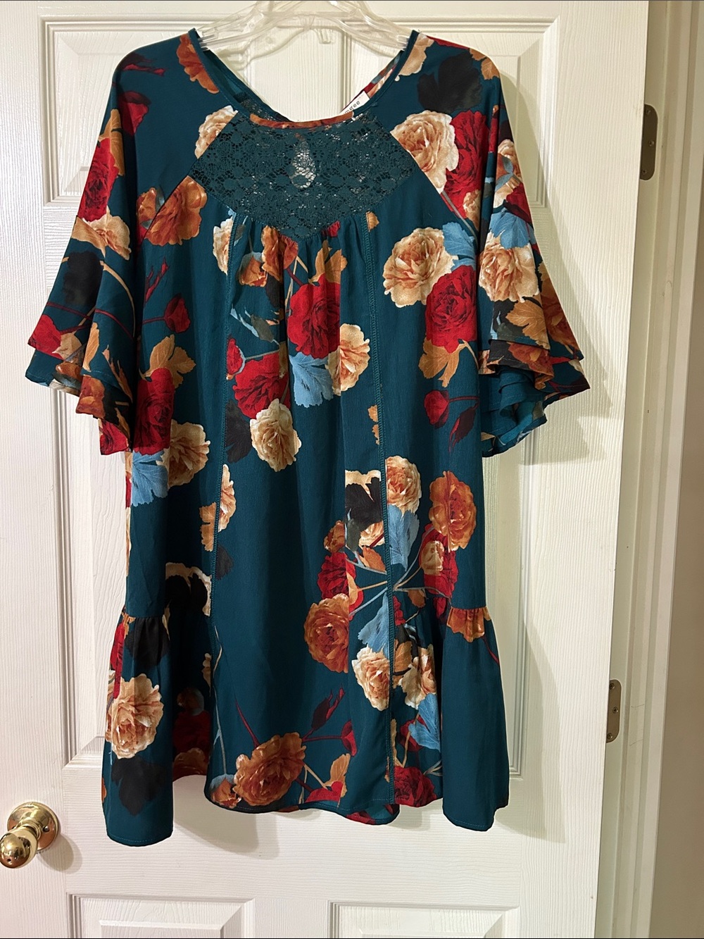 Teal Floral Dress